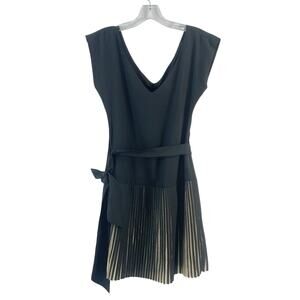 Banana Republic Monogram Black Drop Waist Micro Pleated Dress Womens 00 NWT